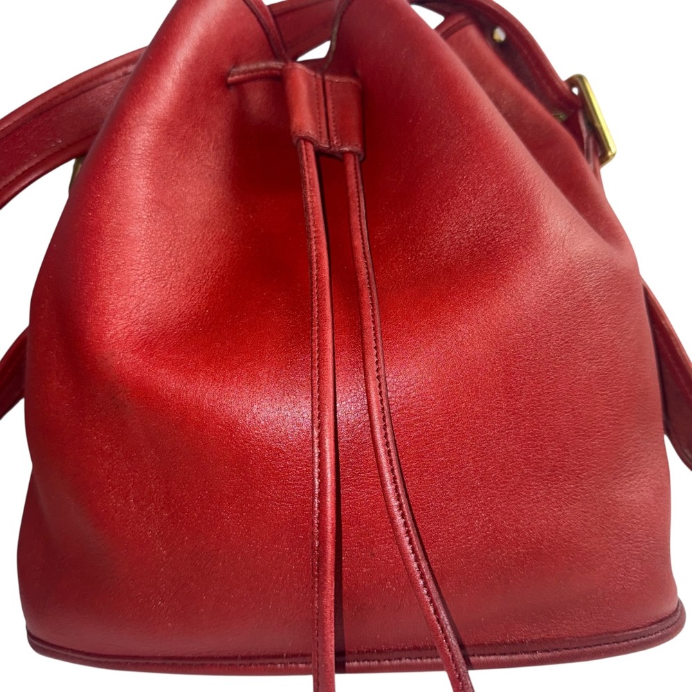 Coach 9952 Bucket Bag Women Red Vintage Leather Drawstring USA Made - Picture 12 of 14